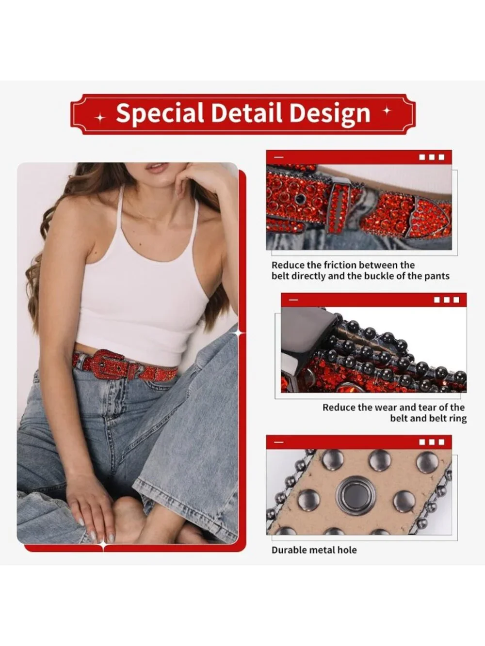 Luxury Rhinestone Belt for Men & Women | Bling Crystal Studded Western Style